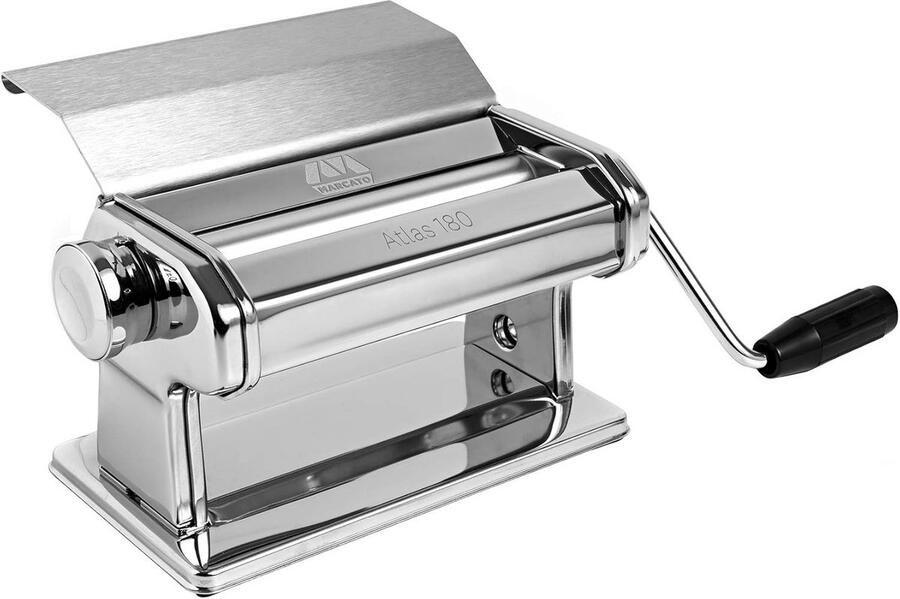 Pastamachine met Glijbaan Deegroller Verse Pasta Maken Extra Brede Rol 18cm 10 Diktes Aluminium