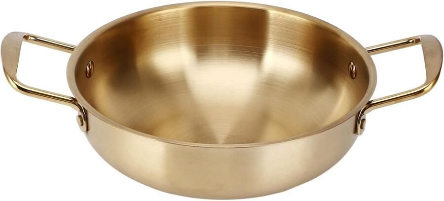 Pasta Pan Kookpan Soeppan Koken en Serveren Dubbele Handgrepen Non-stick 24 cm Goud
