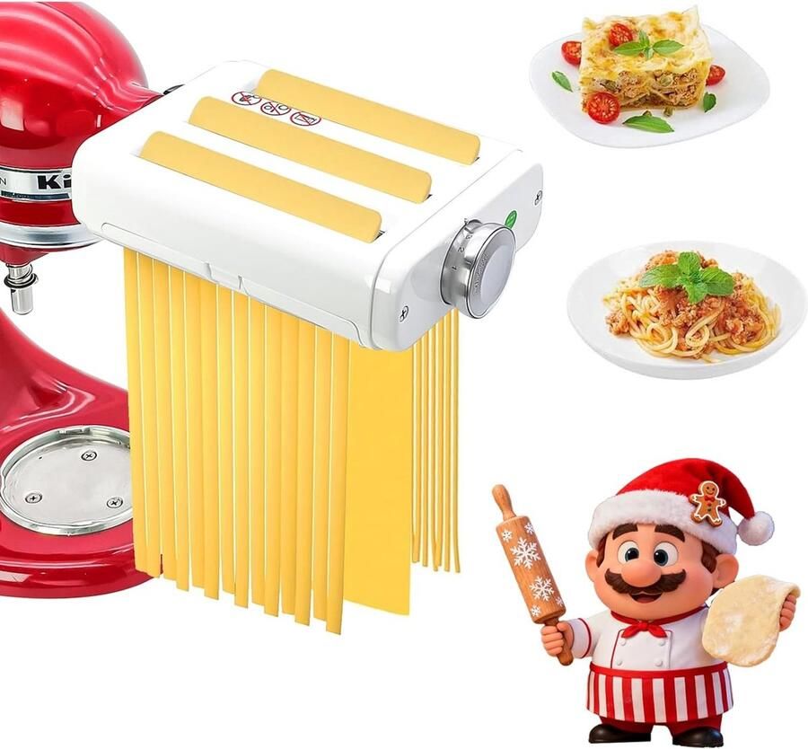 Pasta Roller en Noodle Maker Accessoires voor Standmixers 3-in-1 Pasta Maker voor Versgemaakte Pasta