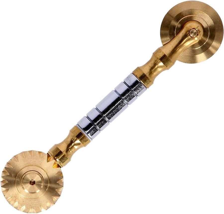 Pasta Snijder Deegwiel Verse Pasta Maken Dubbel Messing Blad 38 mm Diameter Messing Kleurig