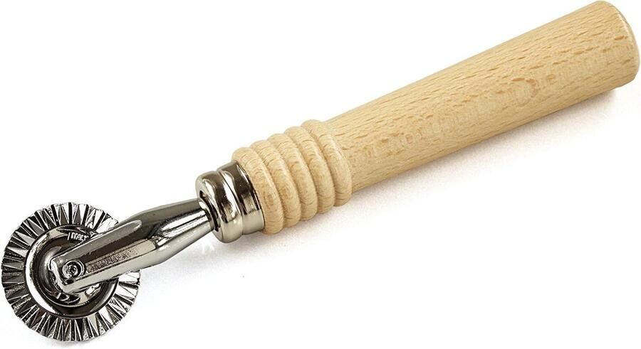 Pasta Wielsnijder Deegsnijder Zelfgemaakte Pasta Gegolfde Randen 1.25 Inch Wiel Houten Handvat