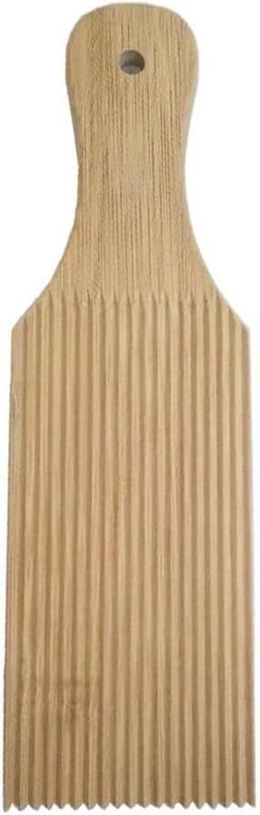 Pastabord Beukenhout Deegroller Gnocchi Verse Pasta Maken Speciale Groeven 24 x 7 cm Houtkleur