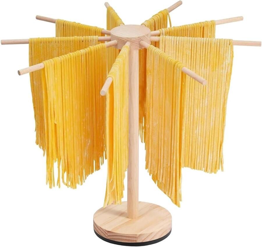 Pastadroger Hout Noedeldroger Verse Pasta Drogen 9 Afneembare Armen Tot 45 kg Houtkleur