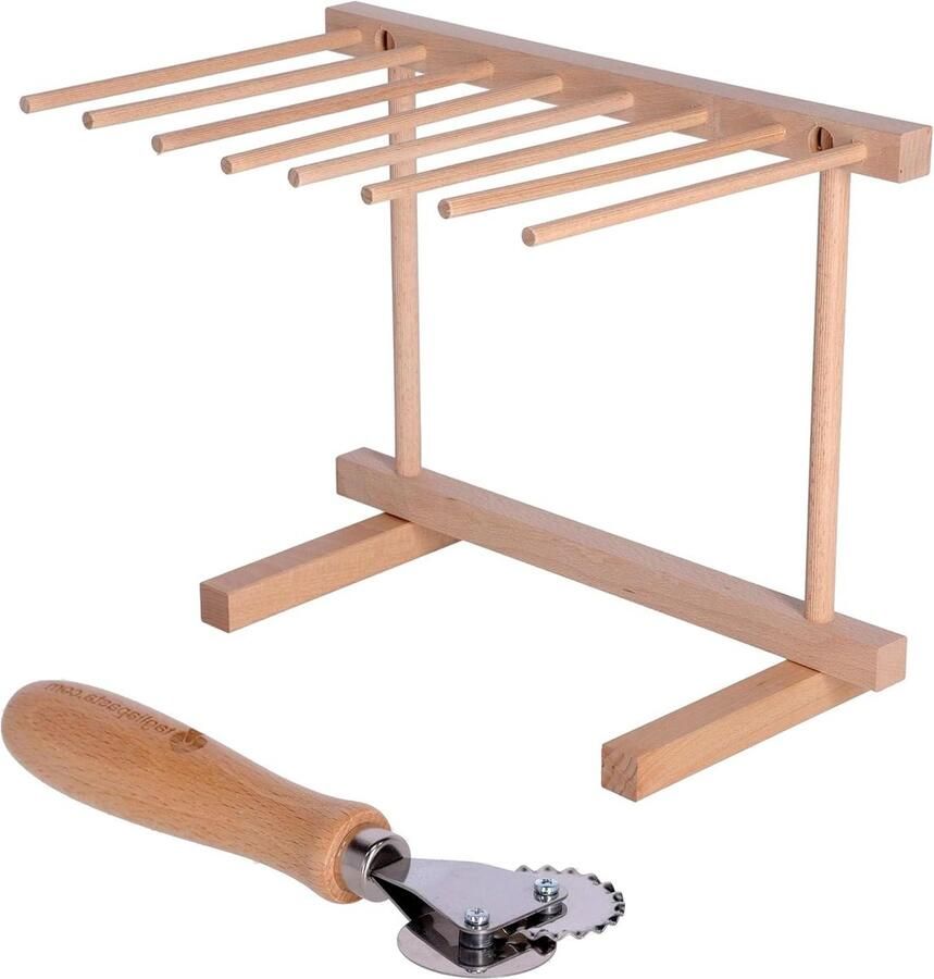 Pastadroger Hout Noodle Dryer Zelfgemaakte Pasta Maken 8 Armig Droogrek 36 x 30 cm Houtkleur