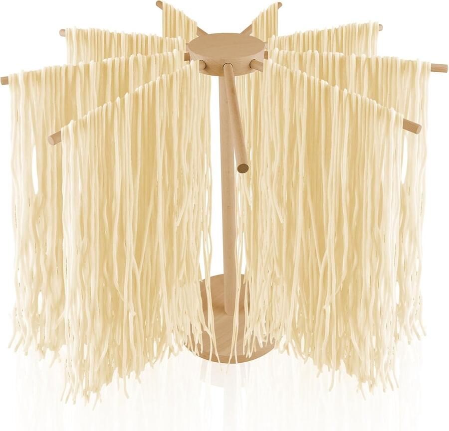Pastadroger Hout Pastastandaard Zelfgemaakte Pasta Drogen 9 Afneembare Armen Tot 45 kg Natuurlijk Hout