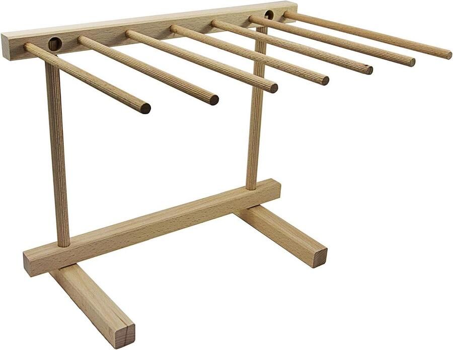 Pastadroger Verse pasta rek Ambachtelijk maken 7 droogarmen 37 cm hoog Beige