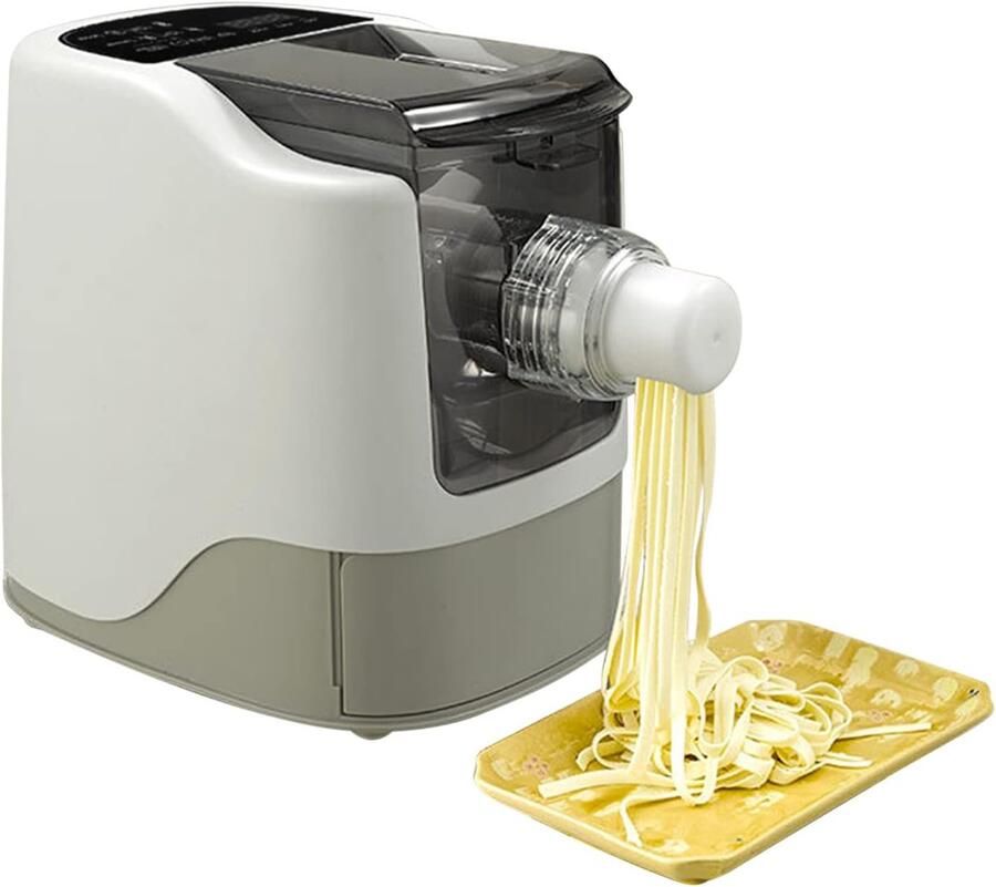 Pastamachine volautomatisch pastamaker spaghettimachine met 12 pastamroosters en 1 set knoedelmaker kneedproces: 3 minuten wit