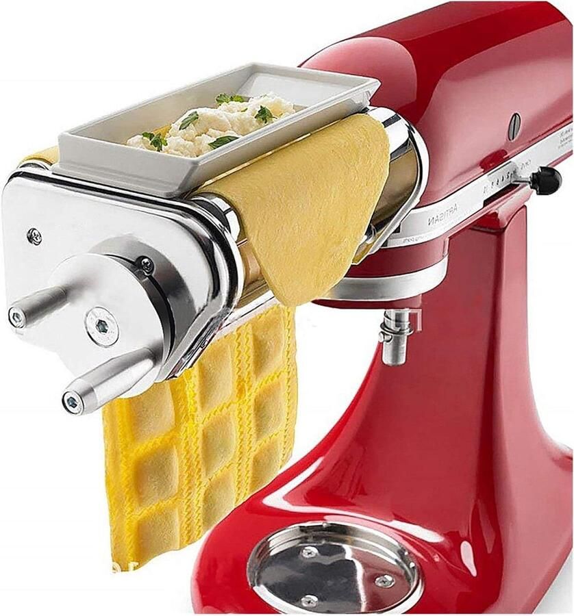 Pastamachine Accessoire Deegroller Maker Verse Pasta Maken Hittebehandelde Tandwielen 27x10.5x10CM Zilverkleurig