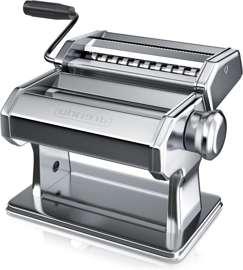 Pastamachine Deegroller Ambachtelijke Pasta Maken 7 Diktes 2 Snijbreedtes 20 cm Breed Zilver