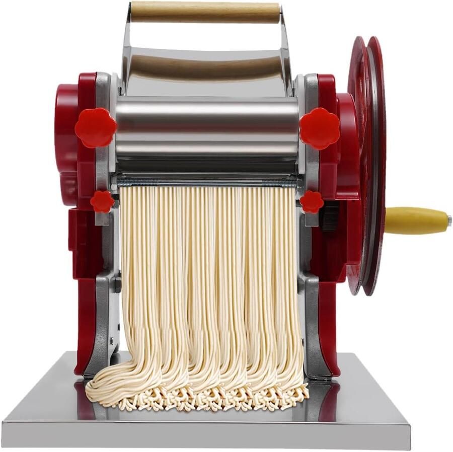 Pastamachine Handmatig Deeg Roller Verse Pasta Maken Verstelbare Dikte 38 x 28 x 26 cm Rood