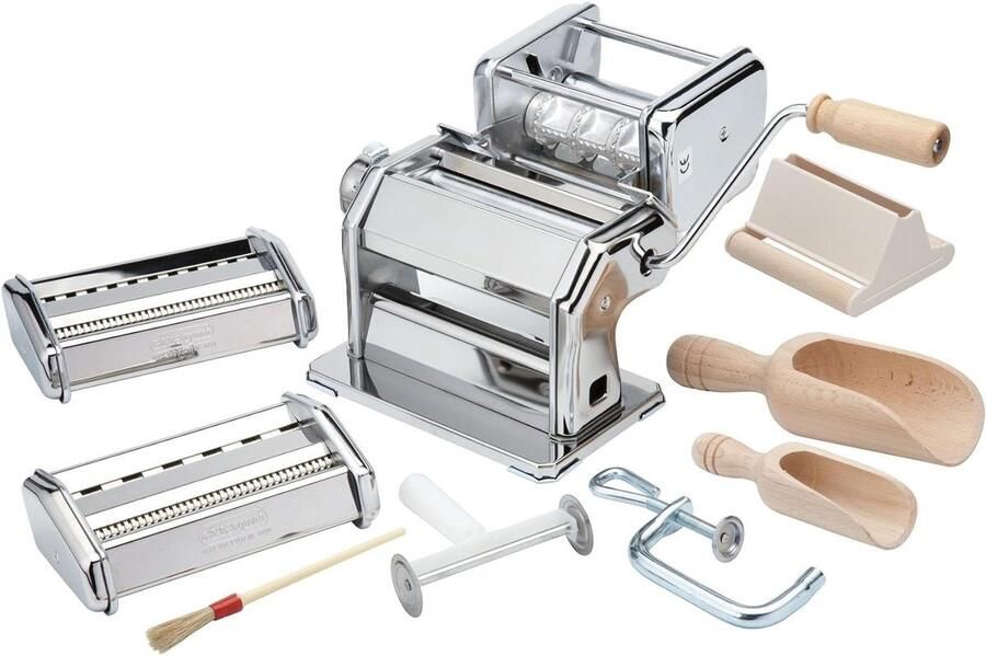 Pastamachine Handmatig Deegmaker Set Zelf Pasta Maken Zes Dikte standen 4 kg Zilver