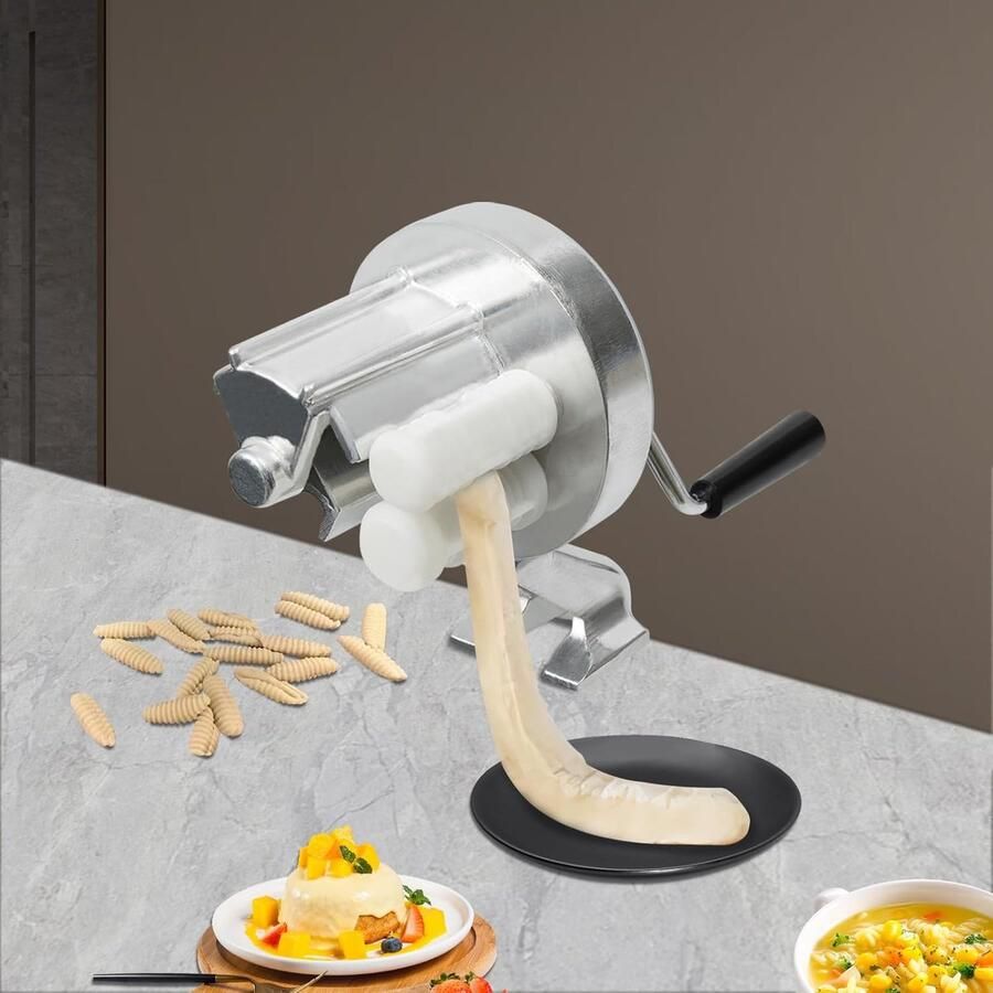 Pastamachine Handmatig Deegroller Verse Pasta Maken Met Klembevestiging Tot 5cm Dikte Zilverkleurig
