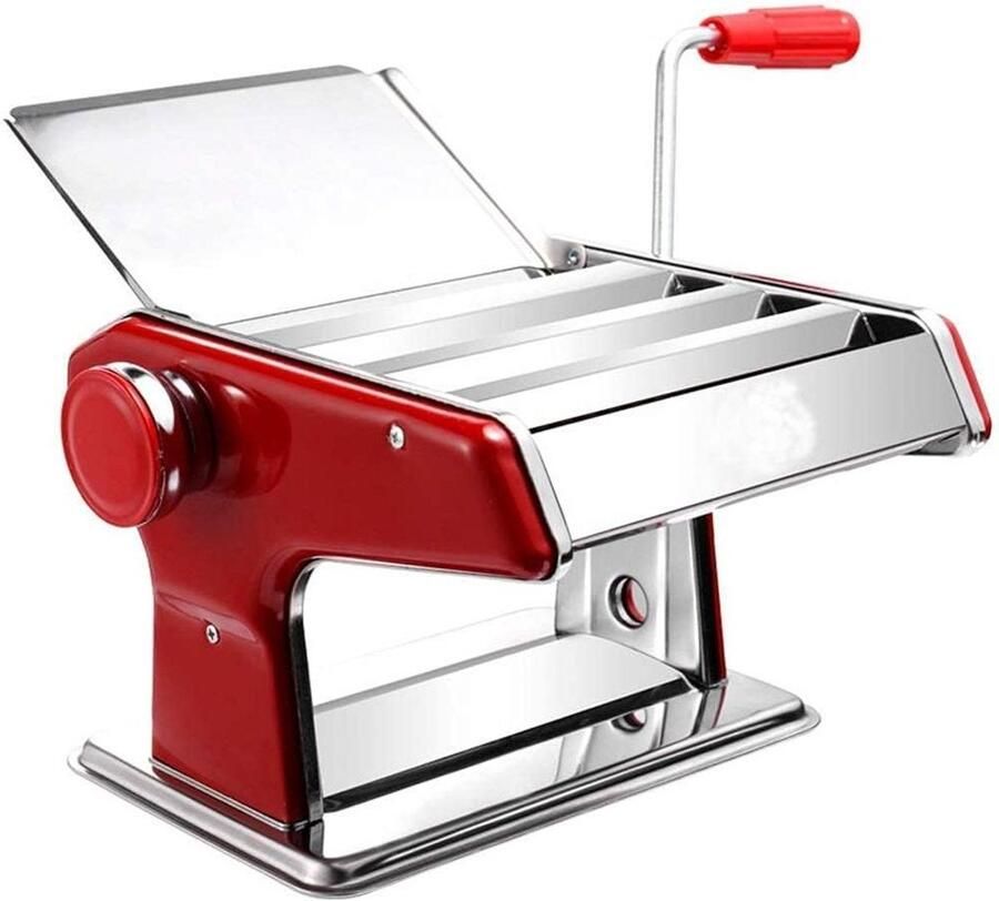 Pastamachine Handmatig Noodle Maker Verse Pasta Maken Roestvrijstalen Rollen Gratis Maat Rood