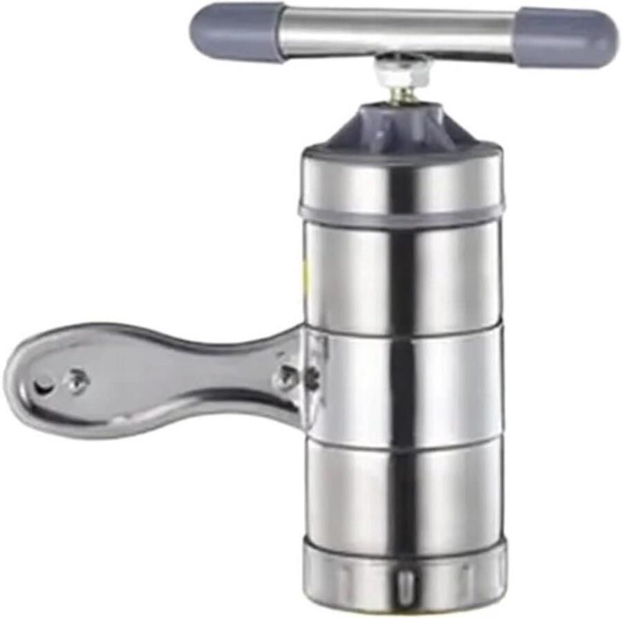 Pastamachine Handmatig Noodle Maker Zelf Pasta Maken Inclusief Vormkoppen 18.5 x 14 cm Zilverkleurig