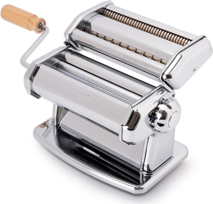 Pastamachine Handmatig Verse Pasta Maker Thuis Pasta Maken 100% Gemaakt Italië 150 mm Bladbreedte Chroom