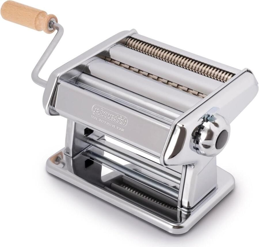Pastamachine Handmatig Verse Pasta Maker Zelf Pasta Maken 3 Deegformaten Inbegrepen 150 mm Bladbreedte Chroom