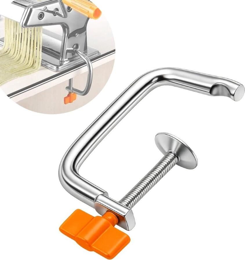 Pastamachine Klem Universele Klem Zelf Pasta Maken Zware Vernikkelde Constructie 75 cm Opening Oranje