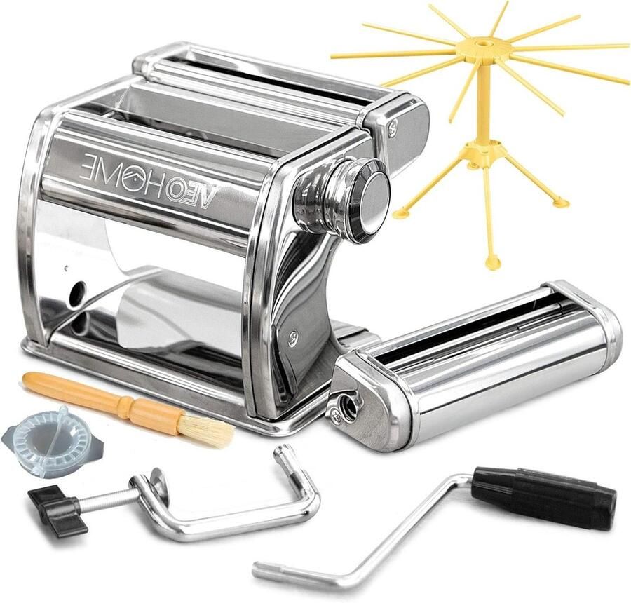 Pastamachine met droger Verse pasta maker Thuis Italiaans koken 7 dikte niveaus 29 Kilogram Roestvrij staal