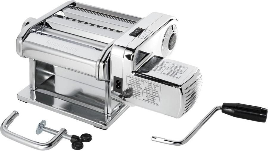 Pastamachine Motor Automatische Pastamaker Thuis Pasta Maken Origineel Italiaans Design 3 Rollen Zilver