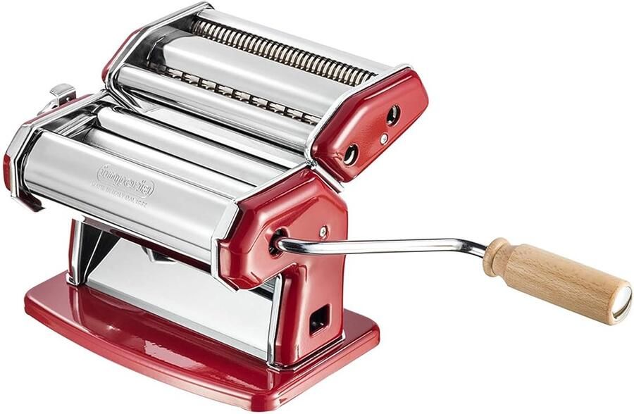 Pastamachine Pastamaker Verse Pasta Maken 6-voudig Verstelbaar 150 mm rolbreedte Rood