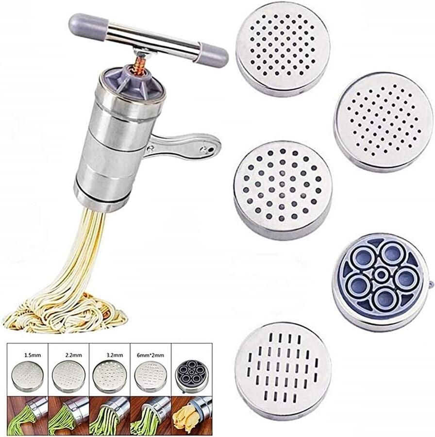 Pastamachine staal crank 5 maten spaghetti noodle kleine noedels Kerst- en idee
