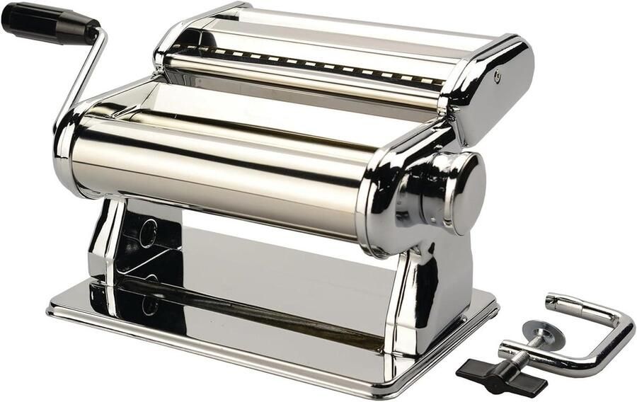 Pastamachine Staal Deegmaker Verse Pasta Maken Handmatige Bediening 180mm Breed Zilverkleurig