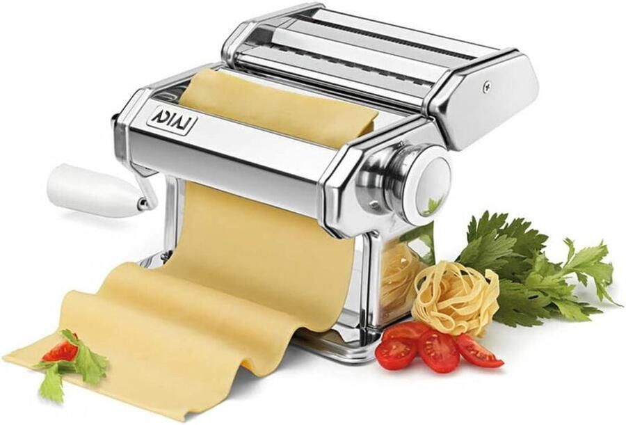 Pastamachine Staal Verse Pasta Maker Zelf Pasta Maken Dubbele Snijrol 15 cm Breed Zilver