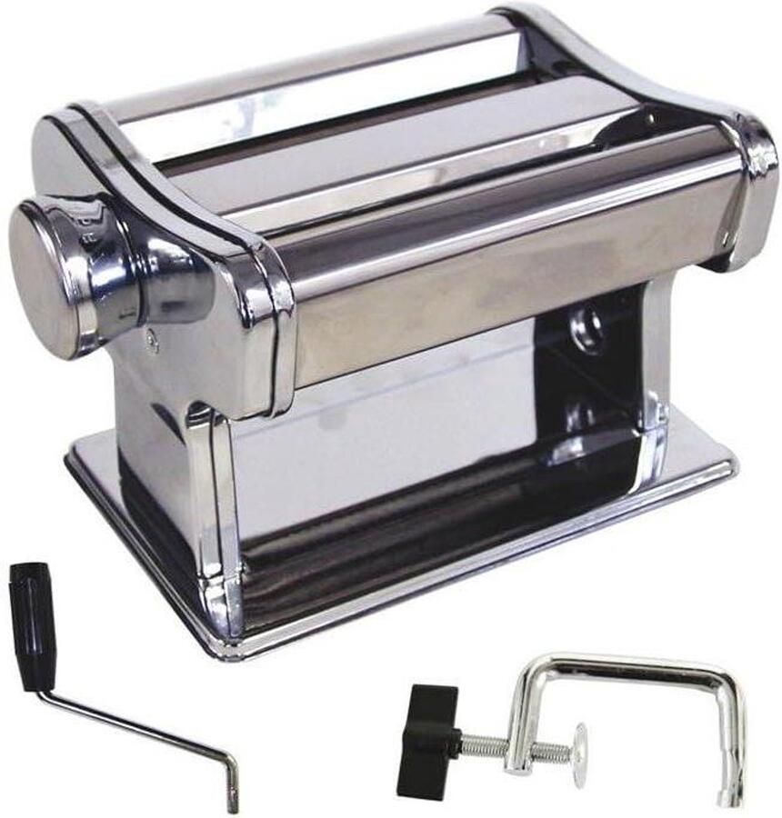 Pastamachine Verse Pasta Maker Zelf Pasta Maken Roestvrij Staal 20 x 14.5 cm Grijs