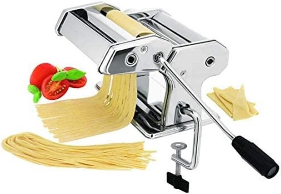 Pastamachine Verse Pasta Zelf Pasta Maken Variabele Breedtes 17 cm Zilver