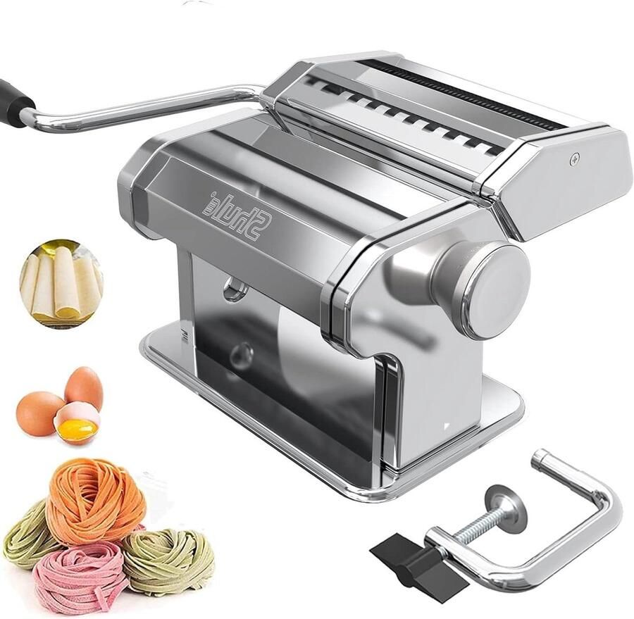 Pastamaker Deegroller Verse Pasta Maken Verstelbare Dikte 150mm Breed Zilver
