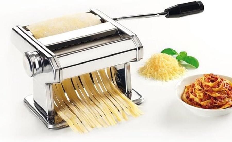 Pastamaker Deegroller Zelf pasta maken 7 dikte-instellingen 35 x 19 x 135 cm Zilver
