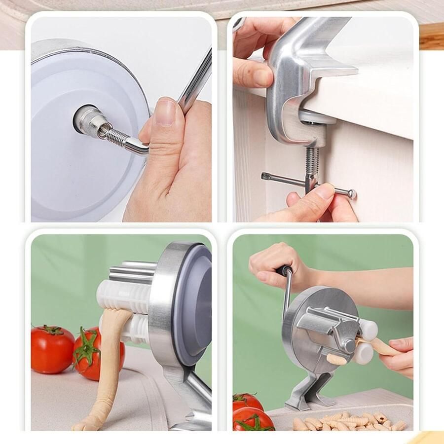 Pastamaker Handmatig Deegpers Keuken Authentiek Italiaans Aluminiumlegering 27x11cm
