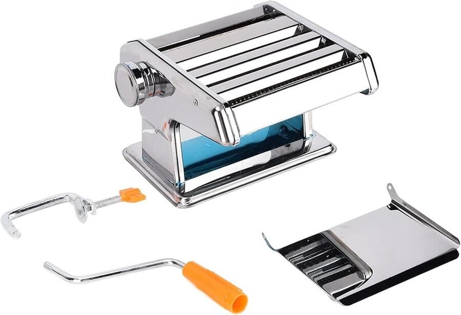 Pastamaker Handmatig Deegroller Verse Pasta Maken Antislip Handvat 3 Mesjes Zilver
