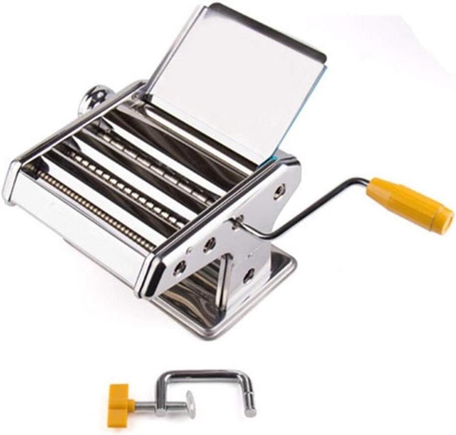 Pastamaker Handmatig Noodle Machine Verse Pasta Maken 6 Dikte-instellingen 21X19X15CM Zilver