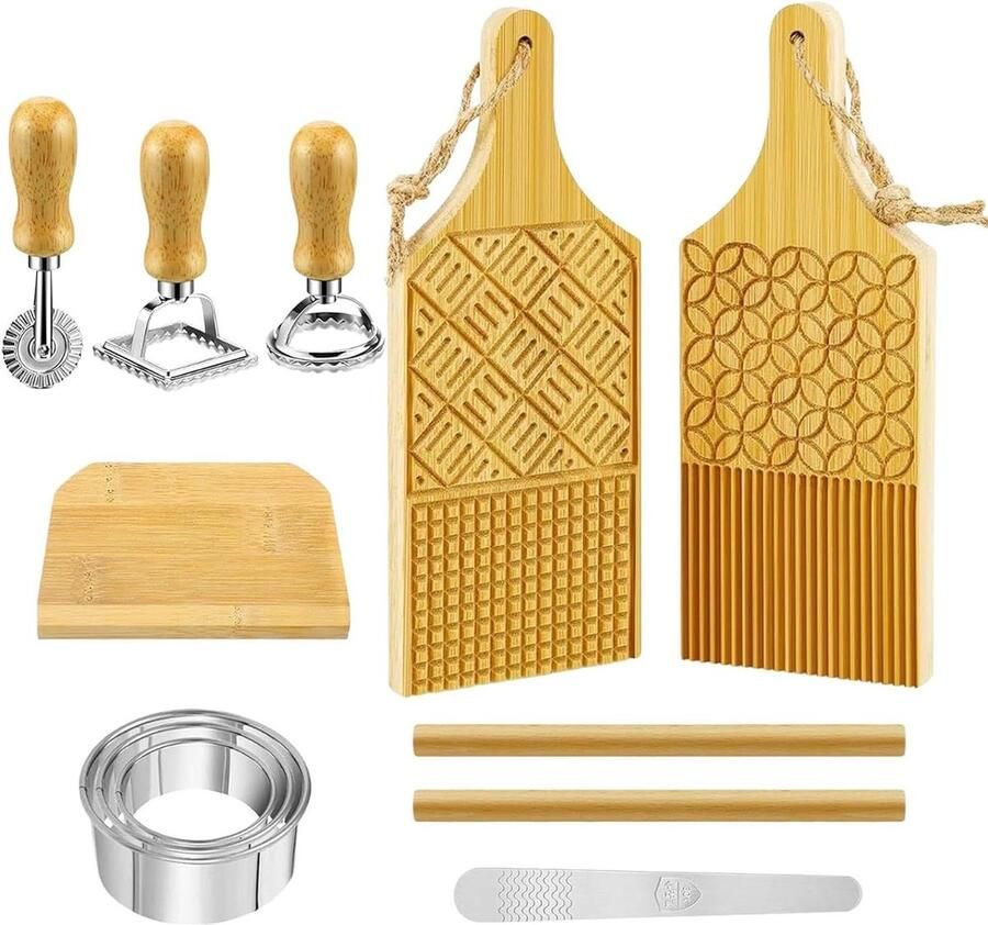 Pastamaker Hout Keuken Tools Desserts Maken Complete Set 12 Delen Natuurlijk