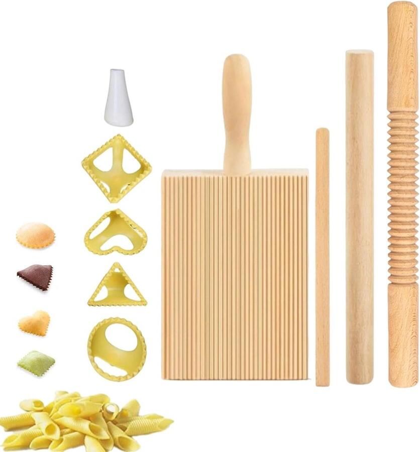 Pastamaker Kit Deeg Gereedschap Verse Pasta Maken 8 Delige Set 143 Pond Houtkleur