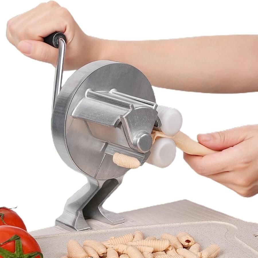 Pastamaker Machine Hand Pasta Maker Verse Pasta Maken Ergonomische Handkruk 25.1 cm Hoogte Zilver