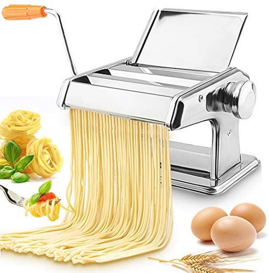 Pastamaker Machine Roestvrijstalen Noedelsnijder 3-in-1 Handmatig Pastamachine Pasta Roller Noedelmachine voor Spaghetti Lasagne Tagliatelle