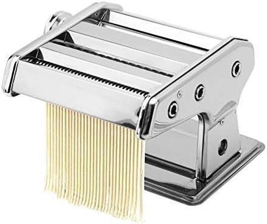 Pastamaker Pastamachine RVS Zelf Pasta Maken Met Tafelgreep 15 Cm Rolbreedte Zilverkleurig