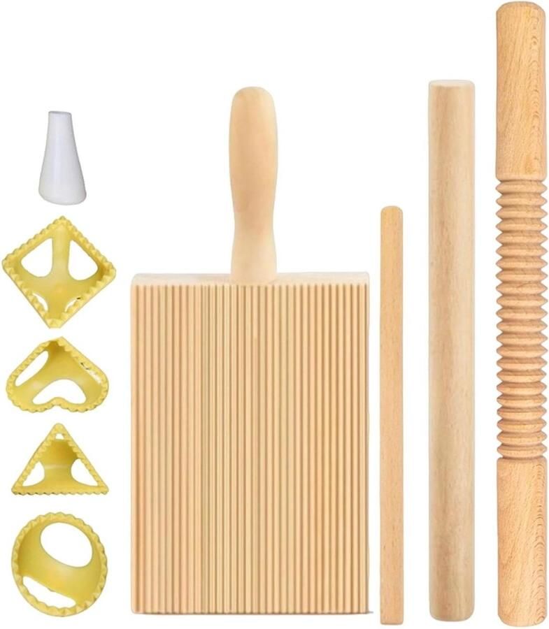 Pastamaker Set Deeg Gereedschap Zelf Pasta Maken Multifunctioneel Hout 36 x 20 x 6 cm Meerkleurig