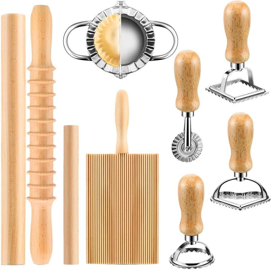 Pastamaker Set Deegroller Knoedelmaker Zelfgemaakte Pasta Maken 9-delige Keukengereedschappen 36 x 21 x 6 cm