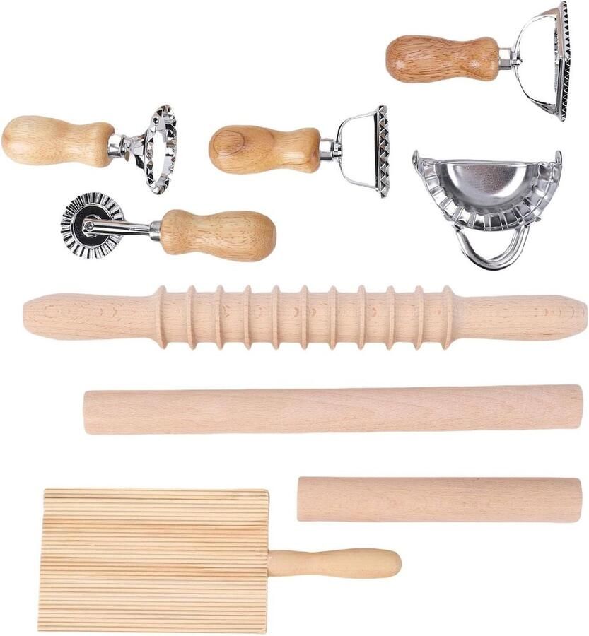Pastamaker Set Gnocchi Bord Zelfgemaakte Pasta Veilige Afdichting 7 Delig Natuurlijk