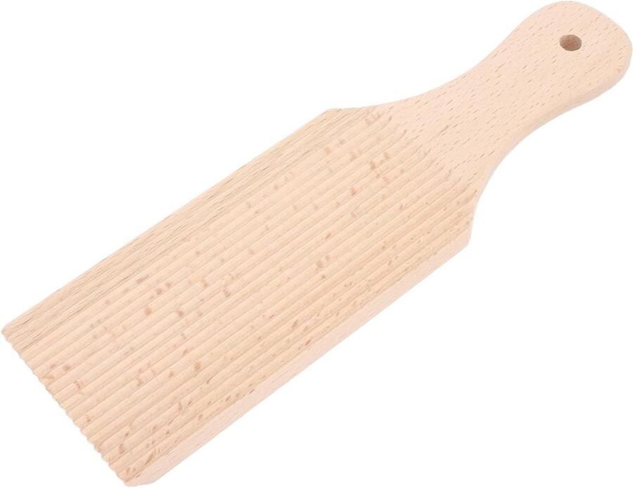 Pastamaker Set Gnocchi Plank Ambachtelijk Pasta Maken Massief Hout 24x7cm Houtkleur