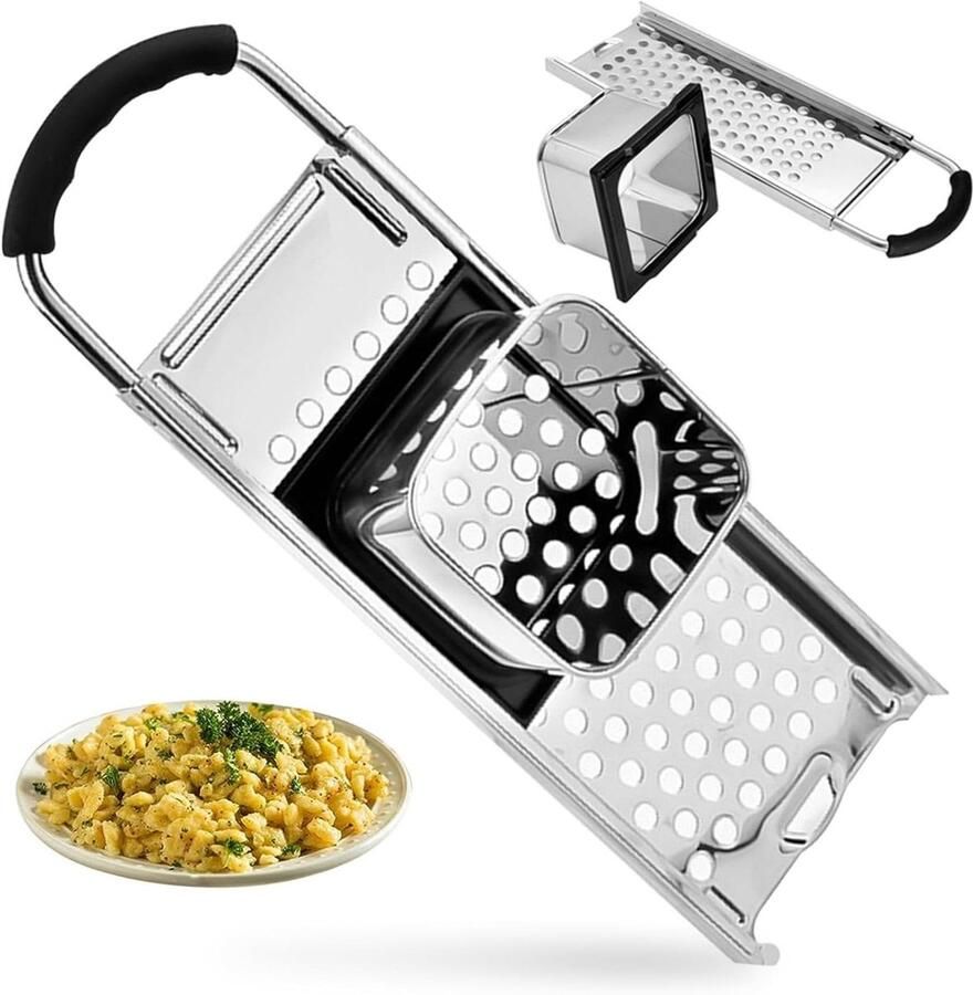 Pastamaker Spaetzle Duitse Noodle Verse Pasta Maken Roestvrij Staal 32.5 cm Zilver