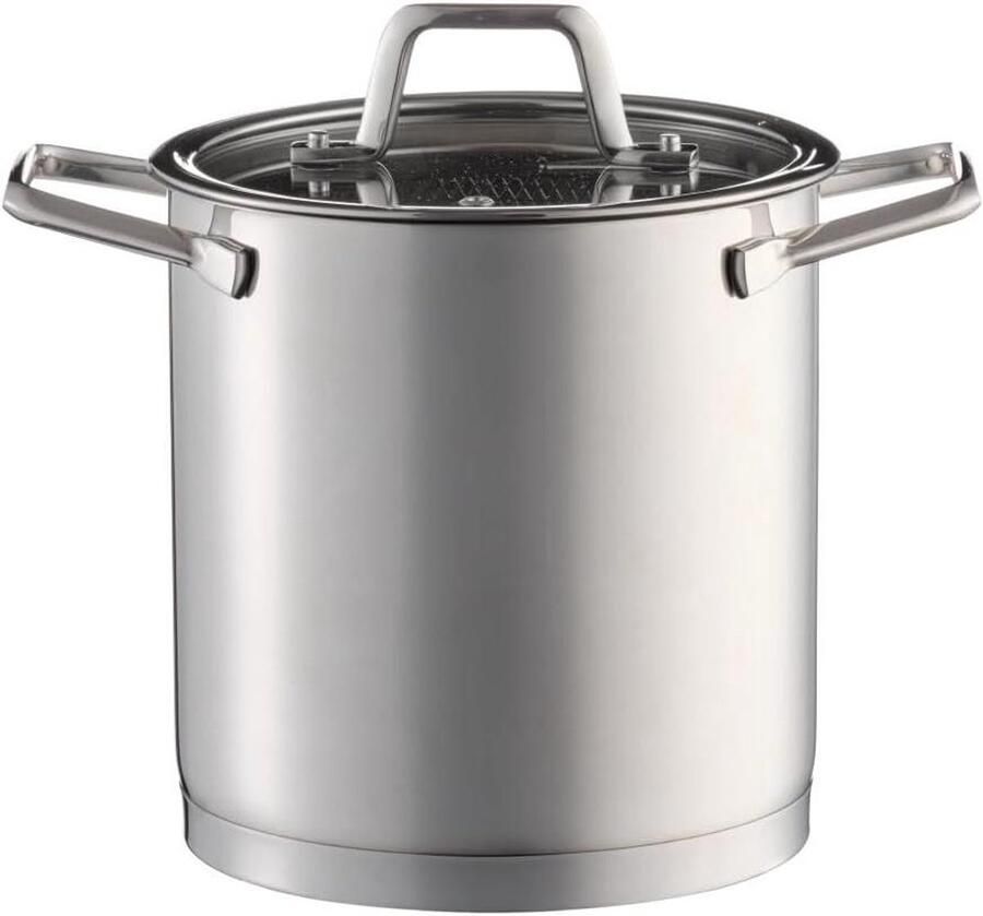 Pastapan Kookpan Pasta Koken Dubbele Netmand 7 Liter Zilver