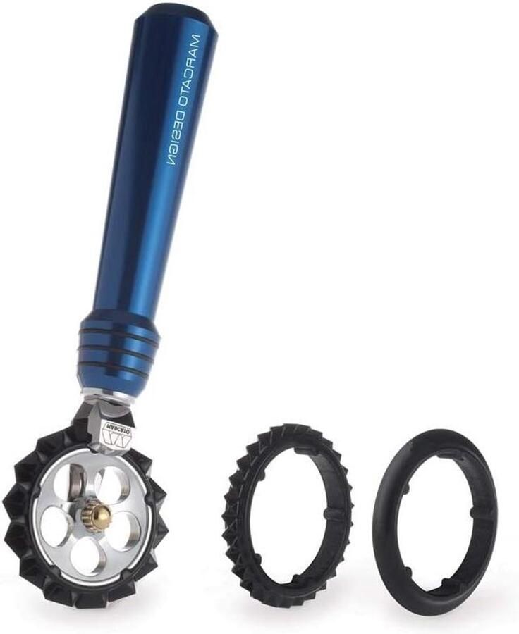 Pastawheel Deegroller Deegsnijder Pasta Maken Verwisselbare Wielen 19.81 cm Blauw