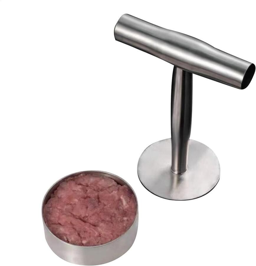 Pasteitjes Maker Vleesvormer Keuken Hamburgers Maken Antiaanbak Roestvrijstaal 17.5 x 13.2 x 9 cm Zilverkleurig