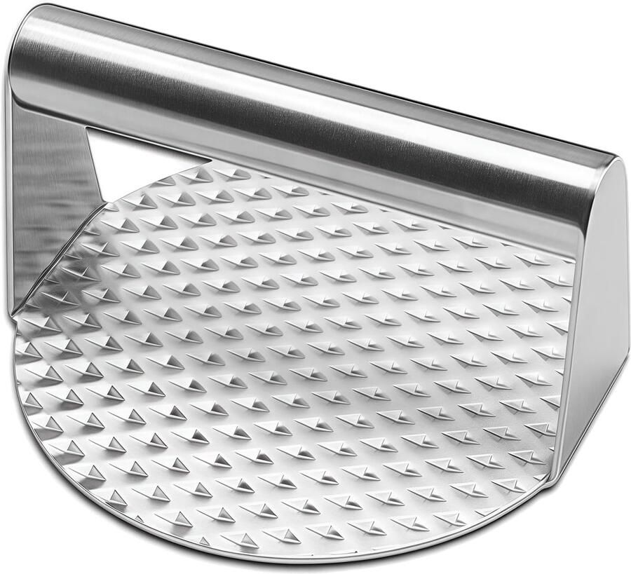 Patty Maker Burger Pers Maaltijd Bereiding Vaatwasmachinebestendig RVS 14 x 14 cm Zilver