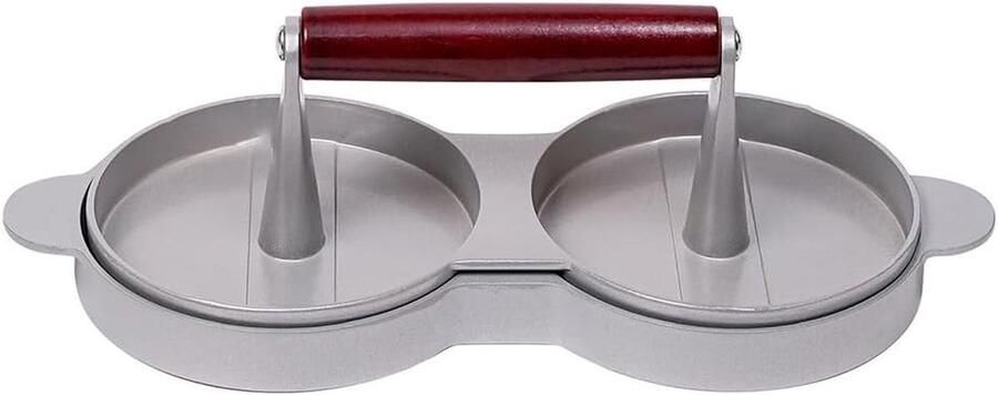 Patty Maker Burger Vorm Burgers Maken Maakt Twee Burgers 29 x 12 x 8 cm Zilverkleurig
