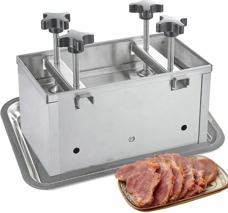 Pattymaker Burger Vleespers Vorm Burgers Maken Dubbele Schroef Ontwerp 3kg Capaciteit Zilverkleurig